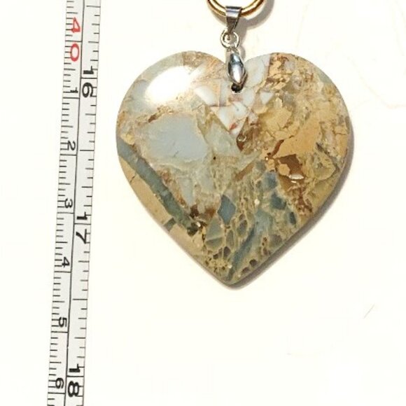 Snakeskin Jasper Heart Pendant Necklace – Transformation, Grounding - Picture 6 of 7